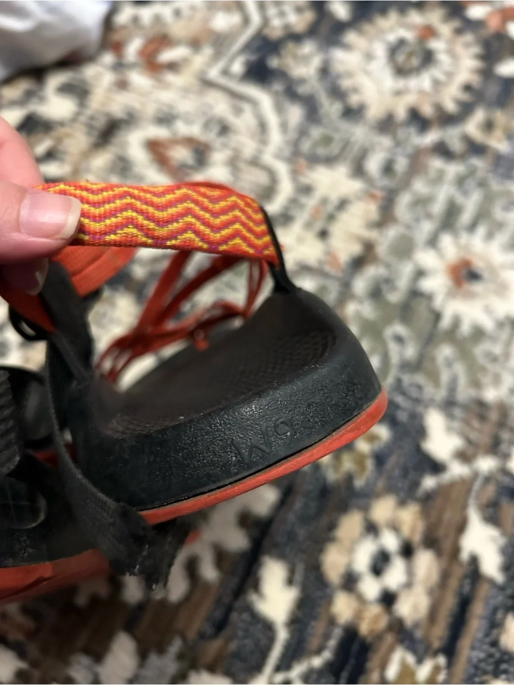 Chaco Women's Black Sandals with Orange Straps